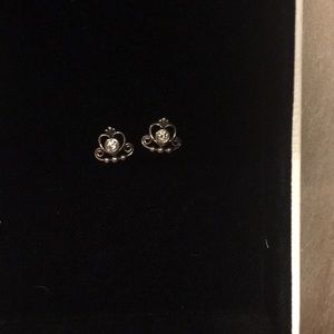 Authentic pandora crown earrings
